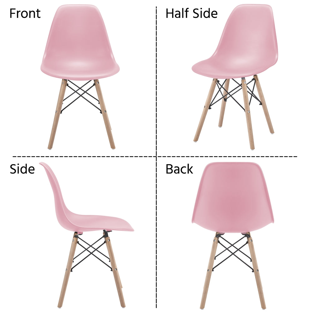 Topeakmart Set of 4 Modern Style Dining Chairs for Kitchen Dining Bedroom Living Room Pink