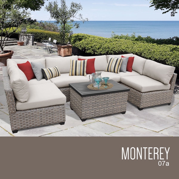 Monterey 7 Piece Outdoor Wicker Patio Furniture Set 07a