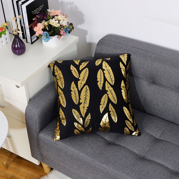 Foil Print Soft Decorative Throw Pillow Cover Gold Piccocasa