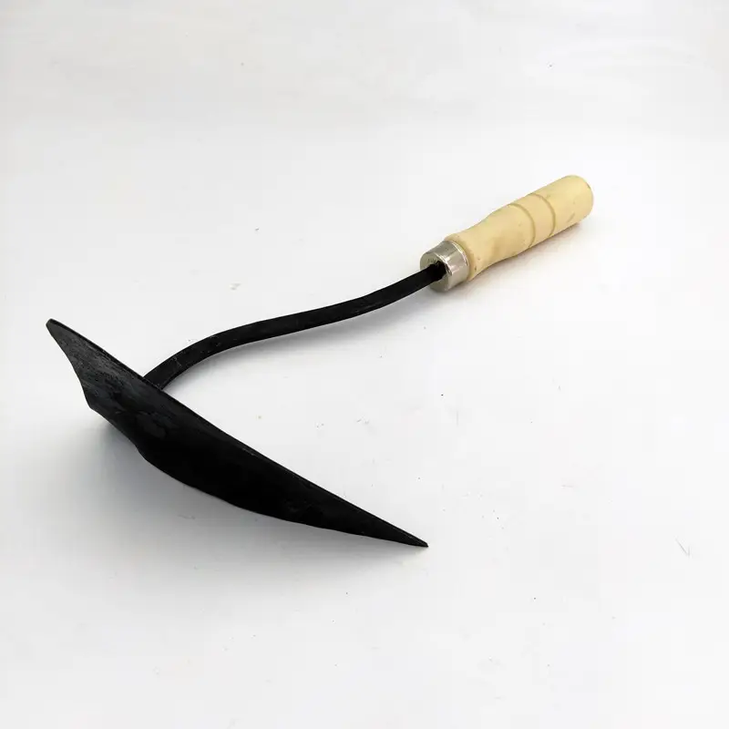 Wooden Handle Curved Plow Triangle Agricultural Gardening Hoe Multipurpose Korean Daejanggan Style Ho mi Weeding Sickle