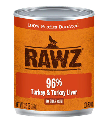 Rawz 96% Turkey and Liver Can Dog Food