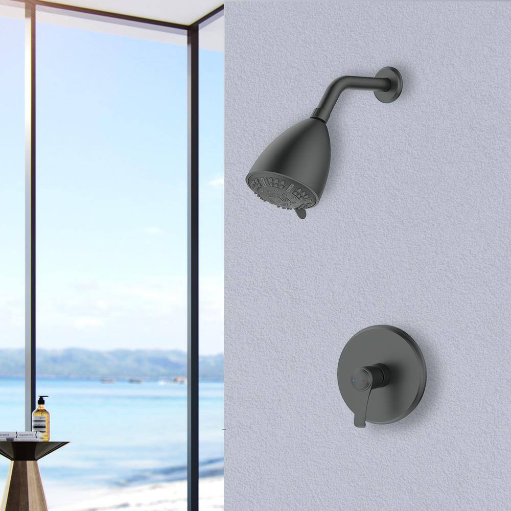 UPIKER 9-Spray Patterns with 1.8 GPM 4 in. Tub Wall Mount Single Handheld Shower Heads in Black(Valve Included) UP221301FB013