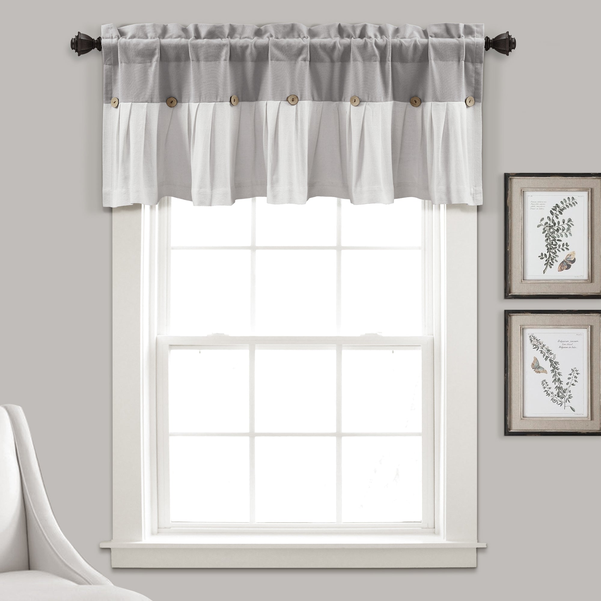 Linen Button Valance