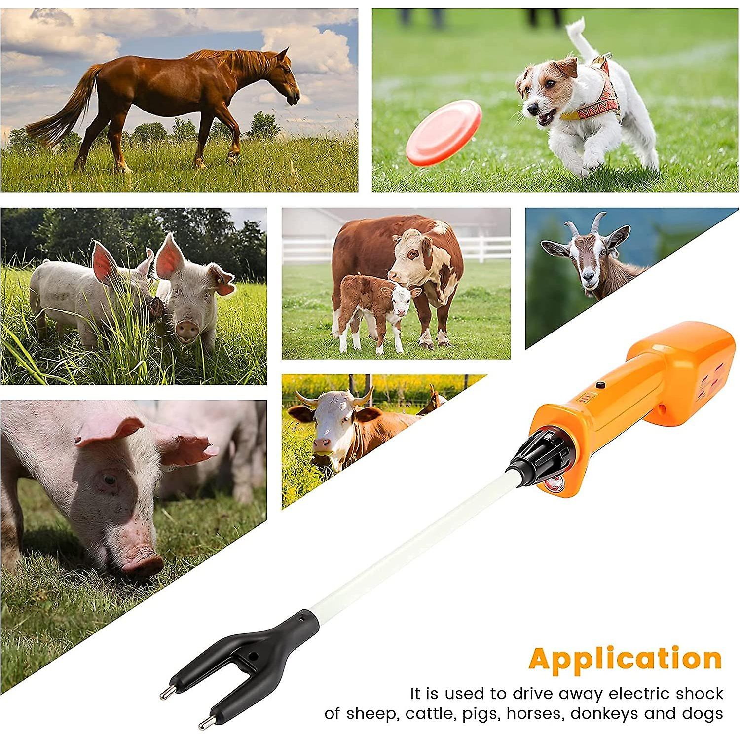 Anbull Pro Livestock Prod， Newest Waterproof Cattle Prod Stick With Led Light，rechargeable Electric Livestock Prod For Cow Pig Goats And More