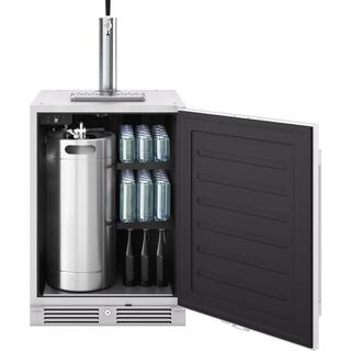 Zephyr Presrv 5.6 cu. ft. Convertible Outdoor Beer Kegerator in Stainless Steel with 107-Can Beverage Storage PRKB24C01AS-OD