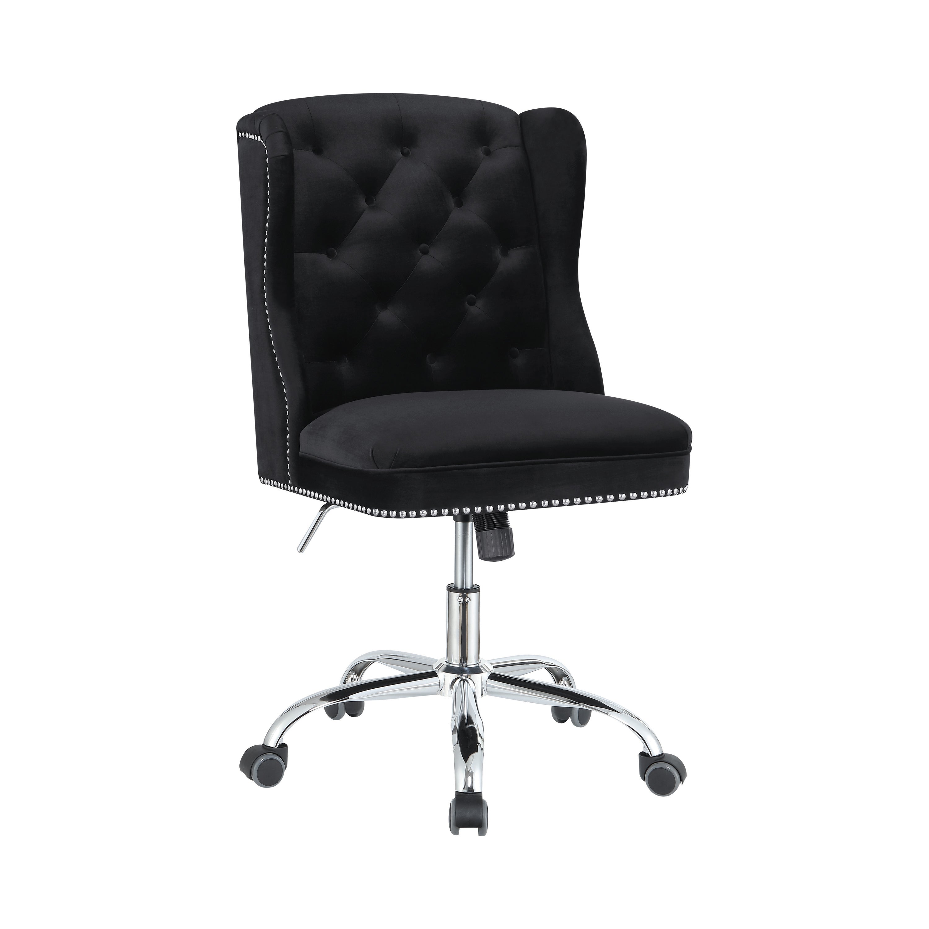 Julius Upholstered Tufted Office Chair Black And Chrome-801995