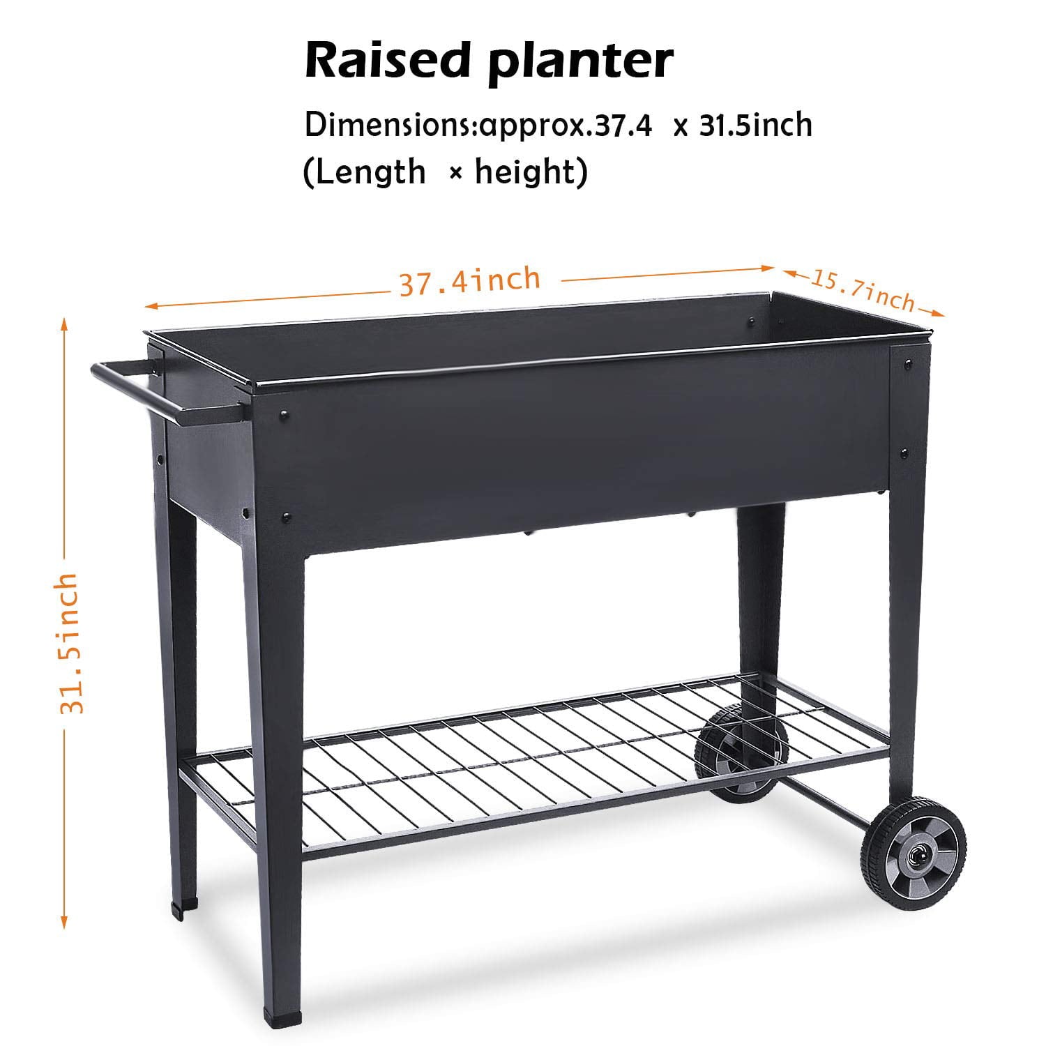 FOYUEE Raised Planter Box with Legs Outdoor Elevated Garden Bed on Wheels Gardening for Vegetables Flower Herb Patio Planting