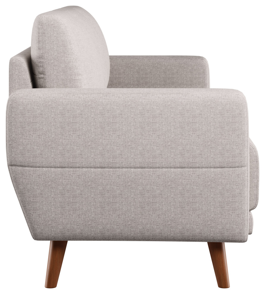 Clara Light Gray Fabric Upholstered Contemporary 3 Seat Sofa   Midcentury   Sofas   by CorLiving Distribution LLC  Houzz