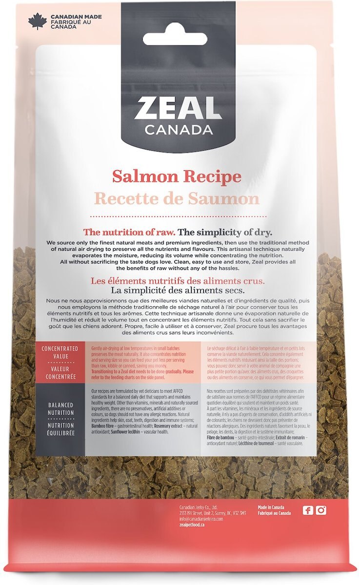 Zeal Canada Gently Salmon Recipe Grain-Free Air-Dried Dog Food