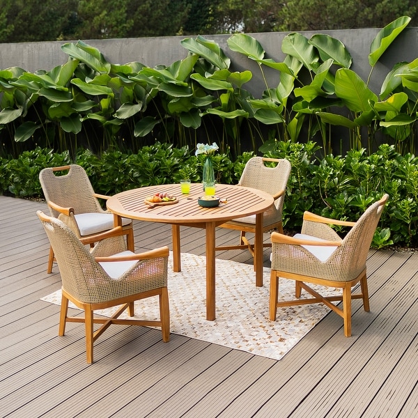 Cambridge Casual Sydney 5piece Teak Outdoor Dining Set with Round Dining Table