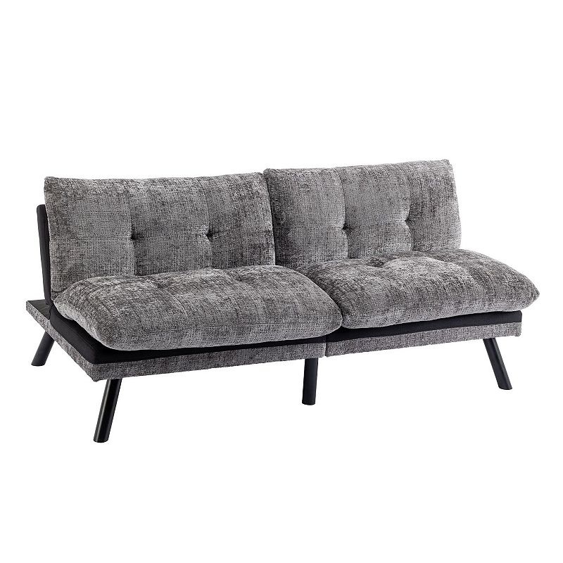 F.c Design Convertible Sofa Bed Loveseat Futon - Adjustable Lounge Couch With Metal Legs