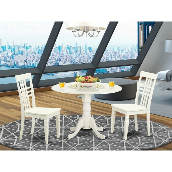 3-Piece Dining Room Table set with Dublin Dining Room Table and 2 Wood Kitchen Chairs - (Color Option)