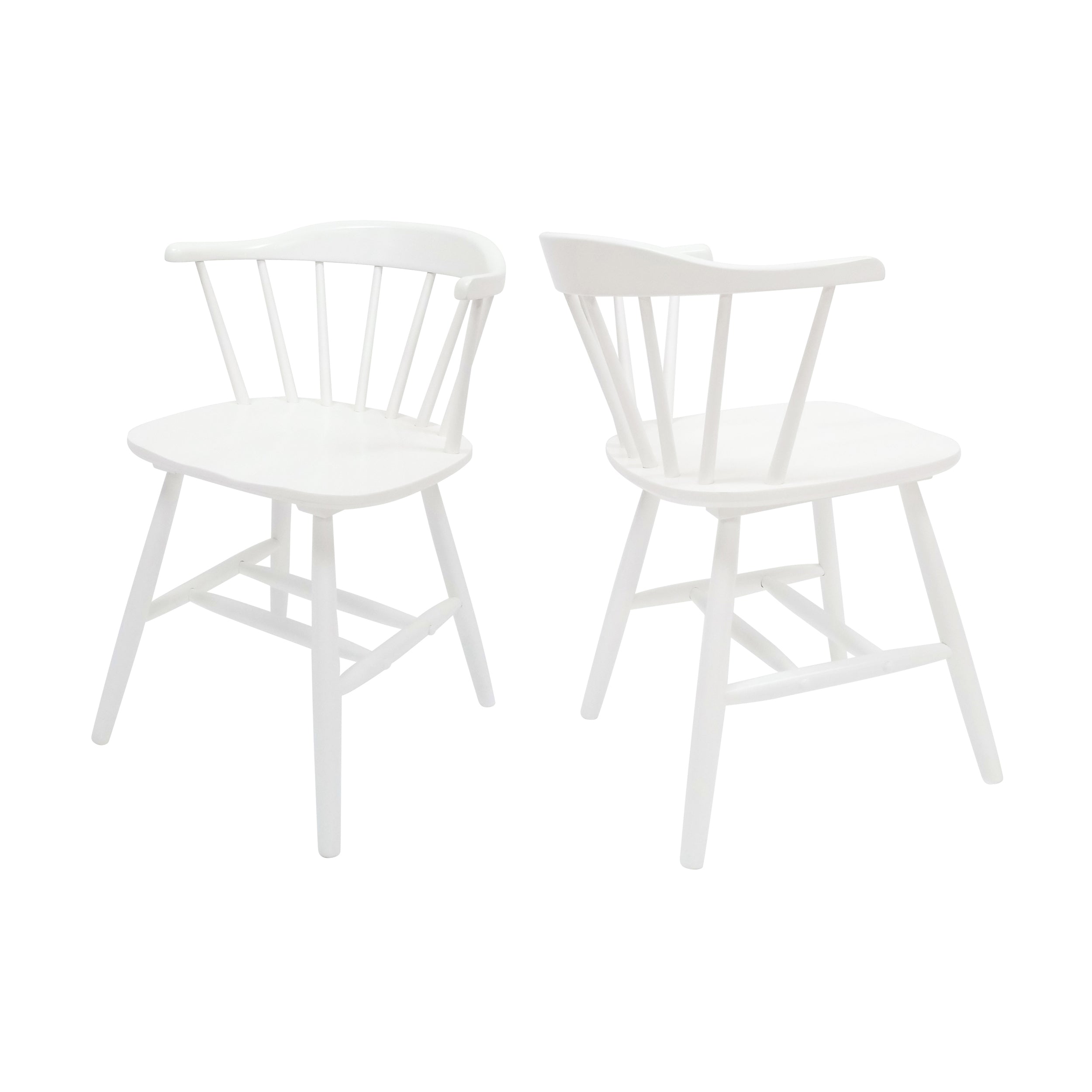 Mia Farmhouse Spindle Back Rubberwood Dining Chairs (Set of 2)