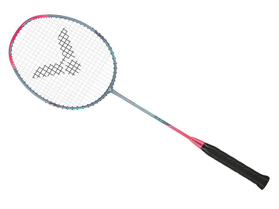 Victor Thruster K Hammer Light Badminton Racket (Grey/Pink) - Pre-Strung