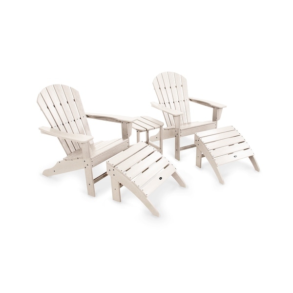 POLYWOOD South Beach Adirondack Chair 5Piece Set，White