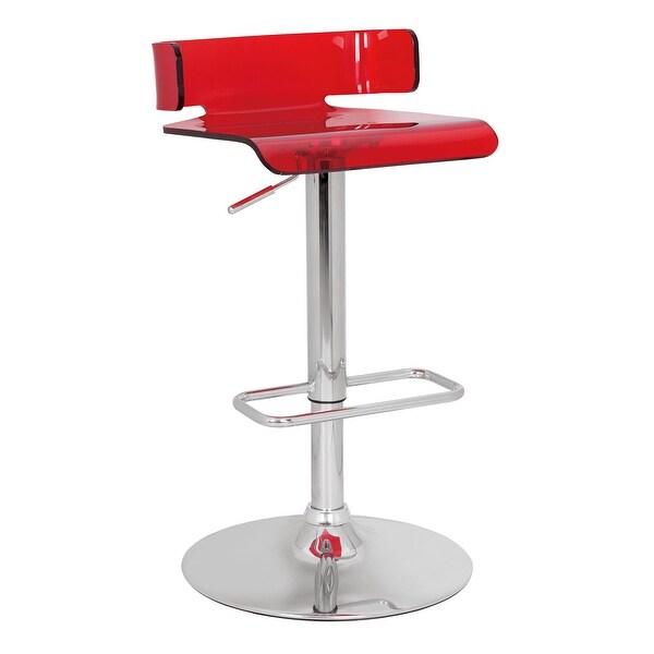 Red and Chrome Rania Adjustable Stool w/Swivel