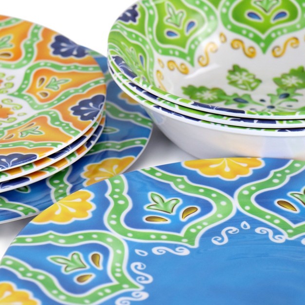 Elama Stapanya 12 Piece Melamine Dinnerware Set