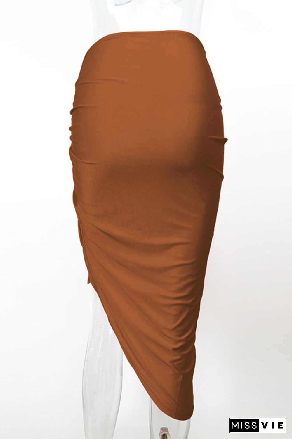 Plain Side Ruched Skirt