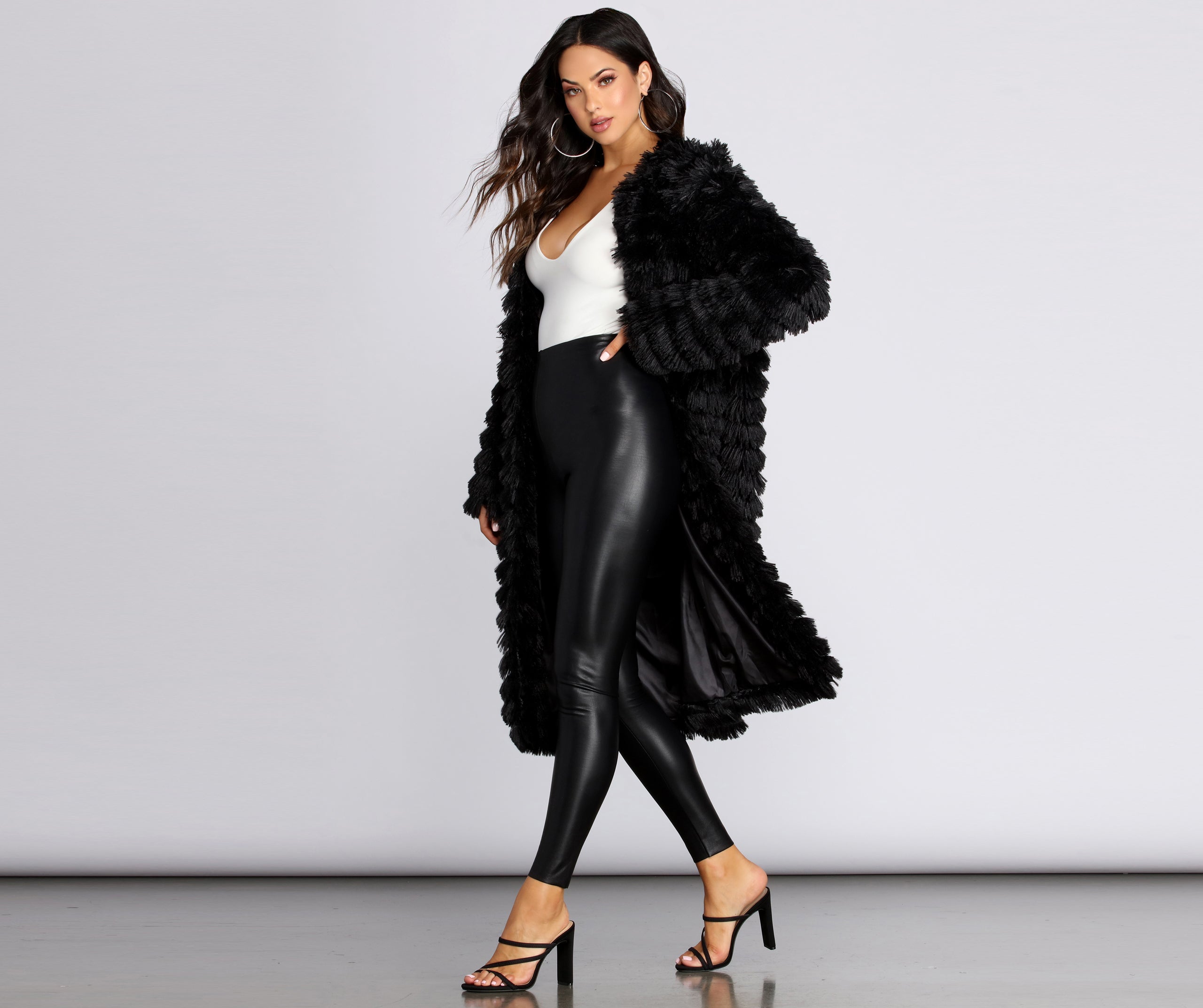 Long Line Fringe Coat