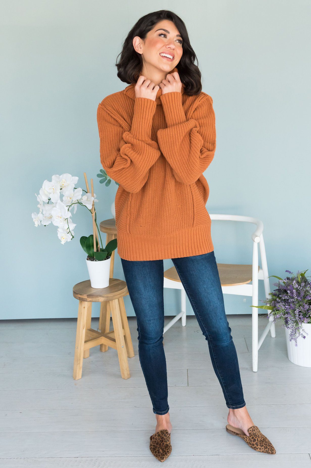 Taste of Fall Chunky Turtleneck modest Sweater