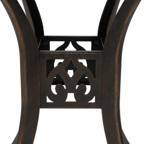 Circular Diamond Top Courtyard Cast Aluminum Table Bronze