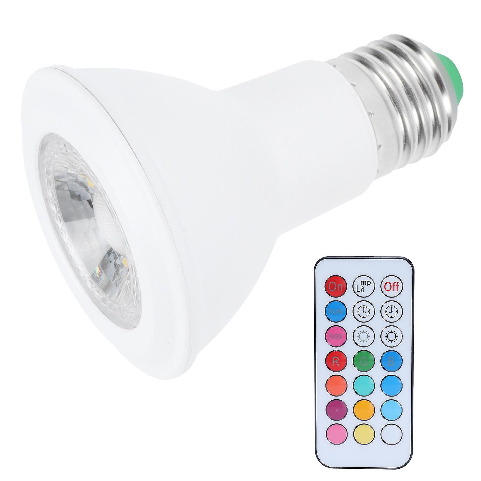 10W RGBW Spotlight with Timing Remote Control E27 Color Changing Light Bulb 85‑265V