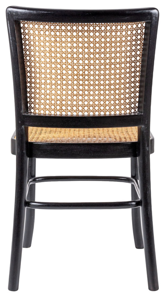 East at Main Pia Black Mahogany  ampNatural Rattan Side Chair (Set of 2)   Tropical   Dining Chairs   by East at Main  Houzz