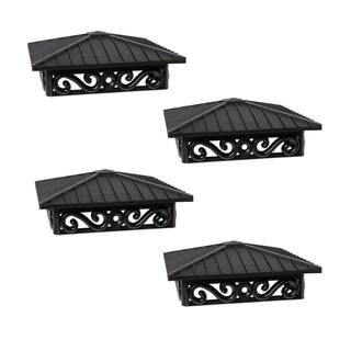 FENCE  DECK RITE Unique Design Post Caps Fits Standard 4 in. x 4 in. Posts Reinforced Black Polypropylene (4 Pieces) FDR-POCA-4