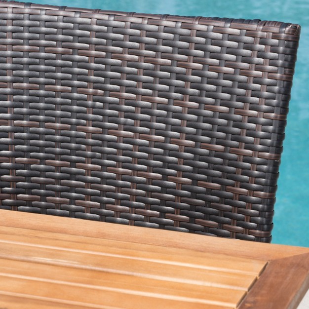 Monterey 7pc Acacia amp Wicker Dining Set Christopher Knight Home