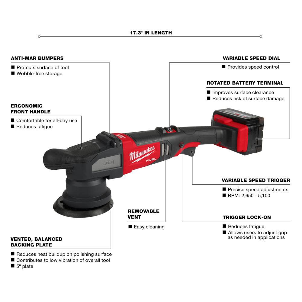 Milwaukee M18 FUEL 15mm Random Orbital Polisher Kit 2684-22HD from Milwaukee