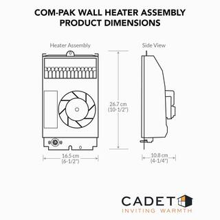 Cadet 120-volt 1000-watt Com-Pak In-wall Fan-forced Replacement Electric Heater Assembly with Thermostat CS101T