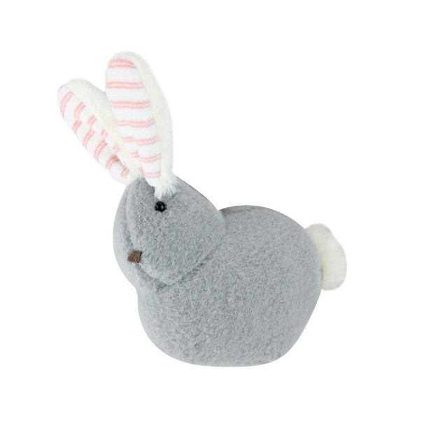 Plush Bunny Easter Rabbit Spring Figure Gray white