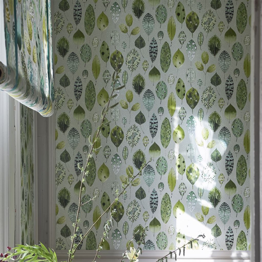 Tulsi Wallpaper in Eau De Nil from the Zardozi Collection by Designers Guild