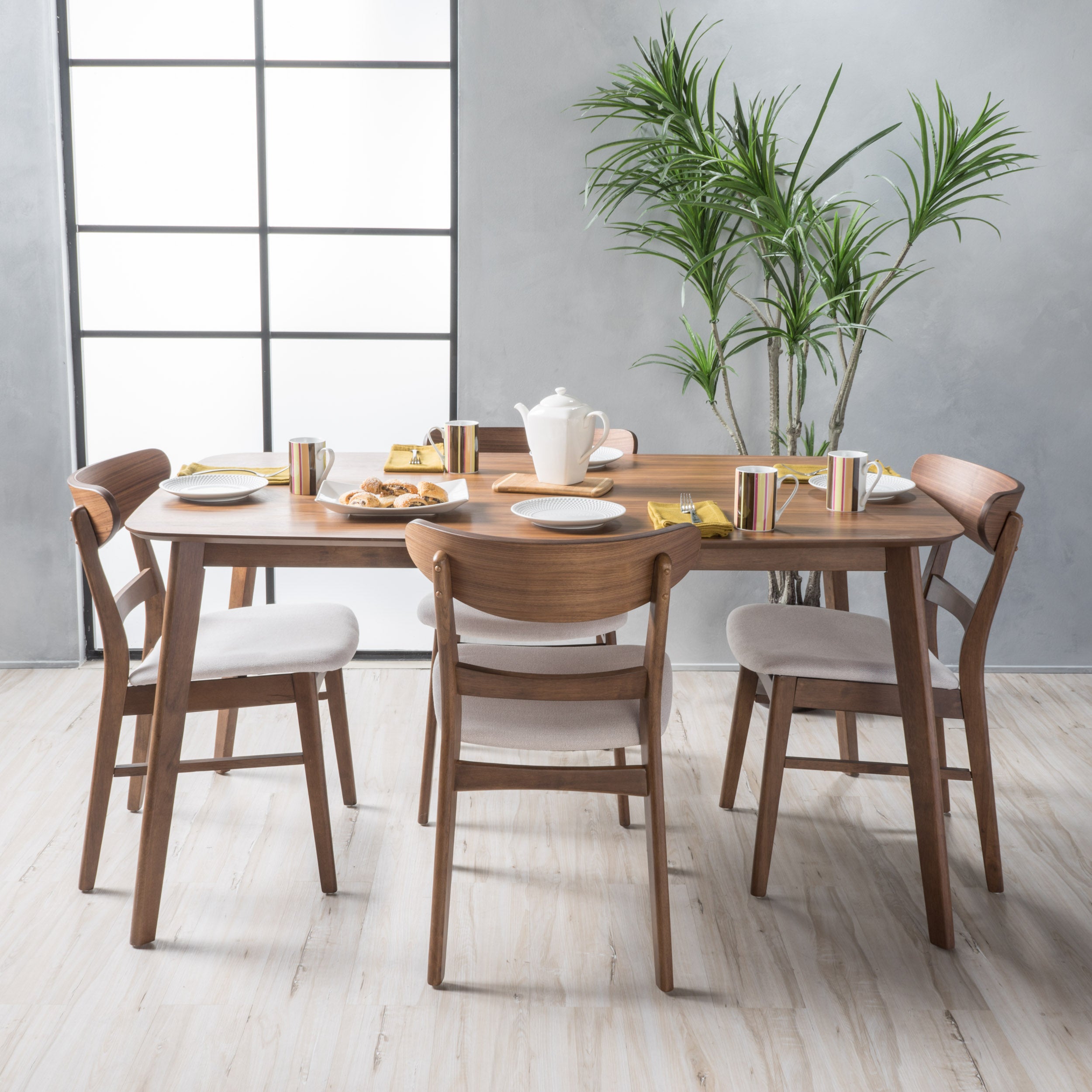 Helen Mid-Century Modern 5 Piece Dining Set