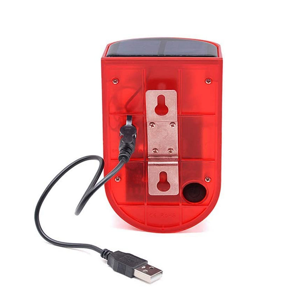 Aolyty Solar Motion Sensor Alarm LED Strobe Red Light with Sound Outdoor Security for Home Farm