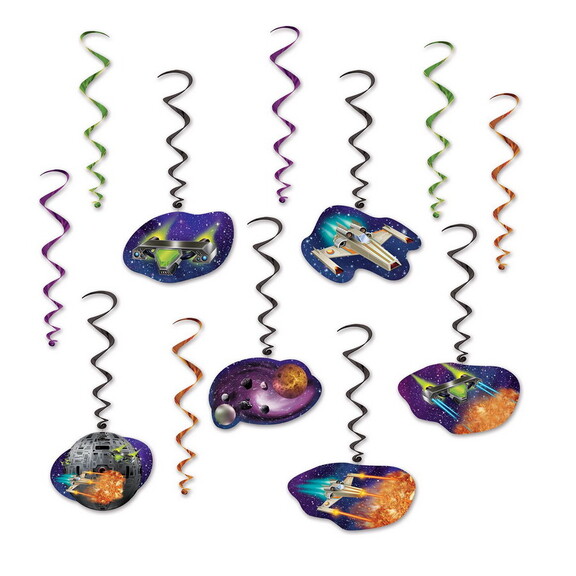 Beistle 54894 Spaceship Whirls  6 whirls w/icons...