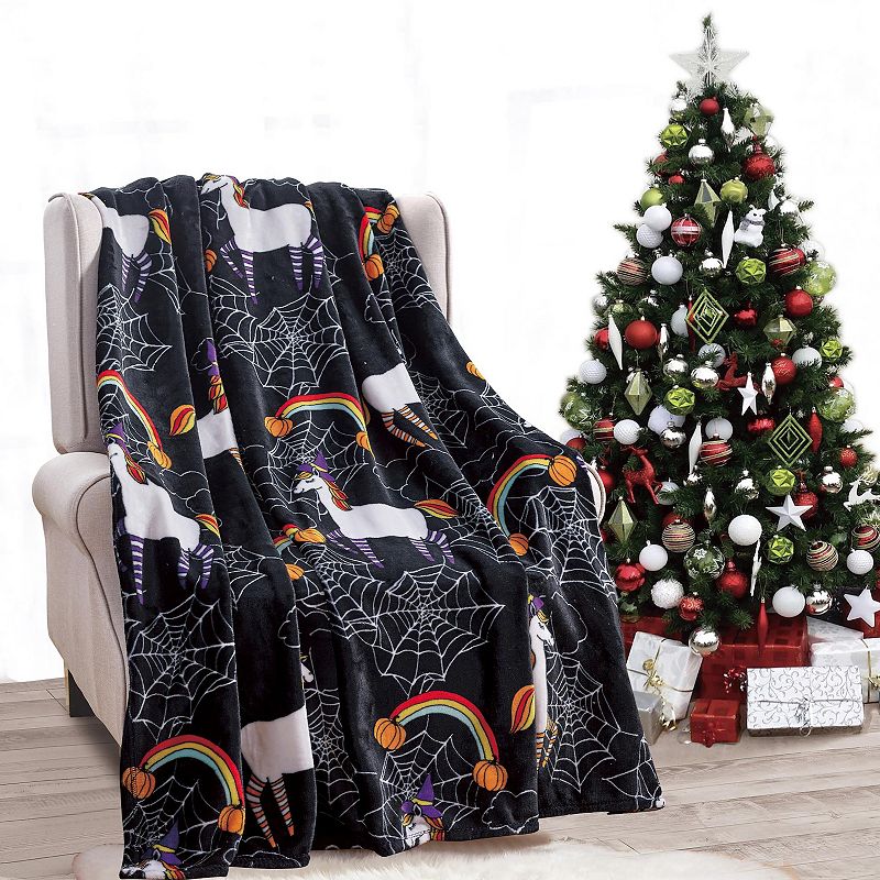 Plazatex Black Holyday Microplush Decorative All Season 50 X 60 Throw Blanket