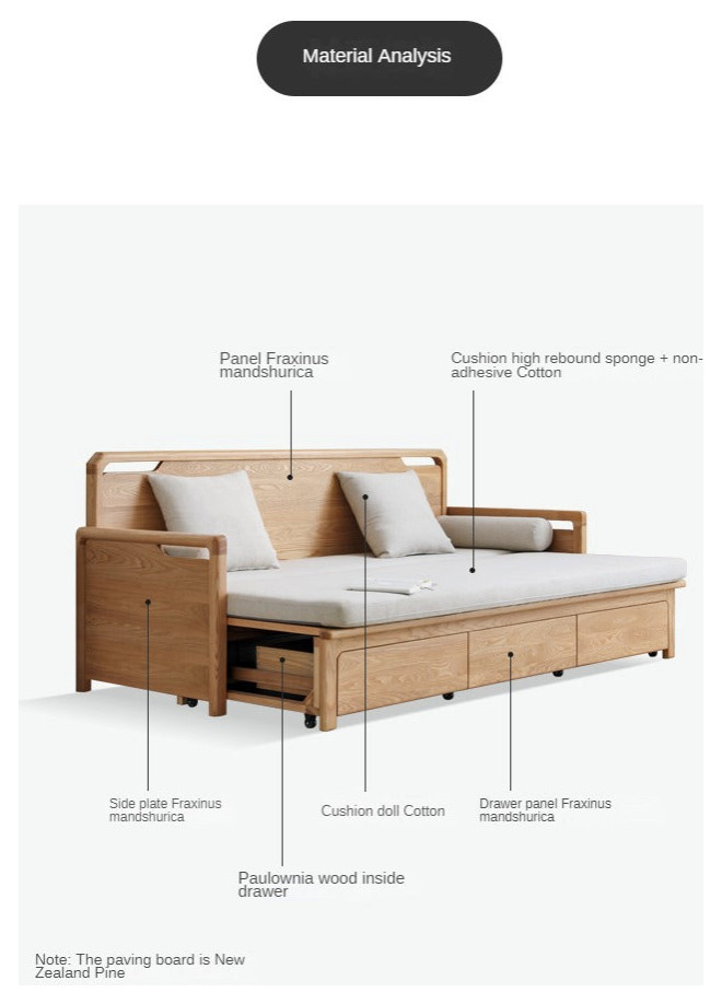 North American Solid Wood MultiFunctional Storage Sleeper Sofa   Transitional   Sleeper Sofas   by GVAwood  Houzz