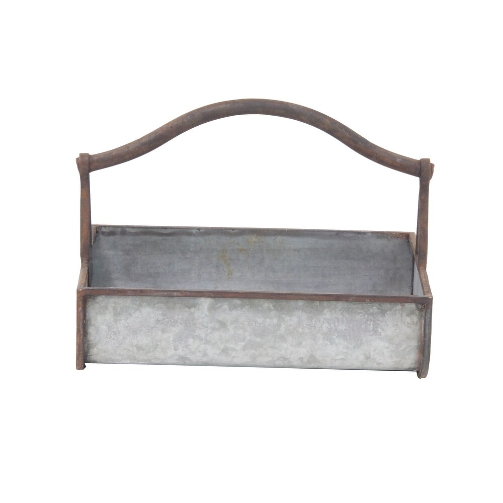 Grey Iron Farmhouse Planter (Set of 2)   18 x 12 x 16