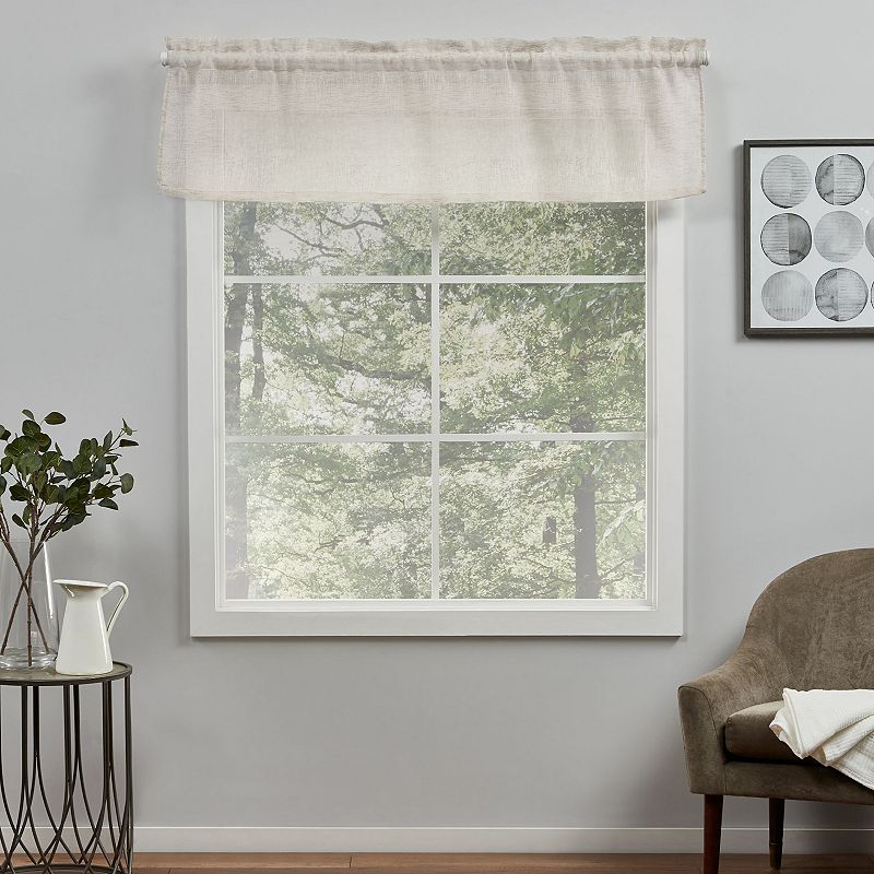 Exclusive Home Belgian Tailored Sheer Rod Pocket Valance