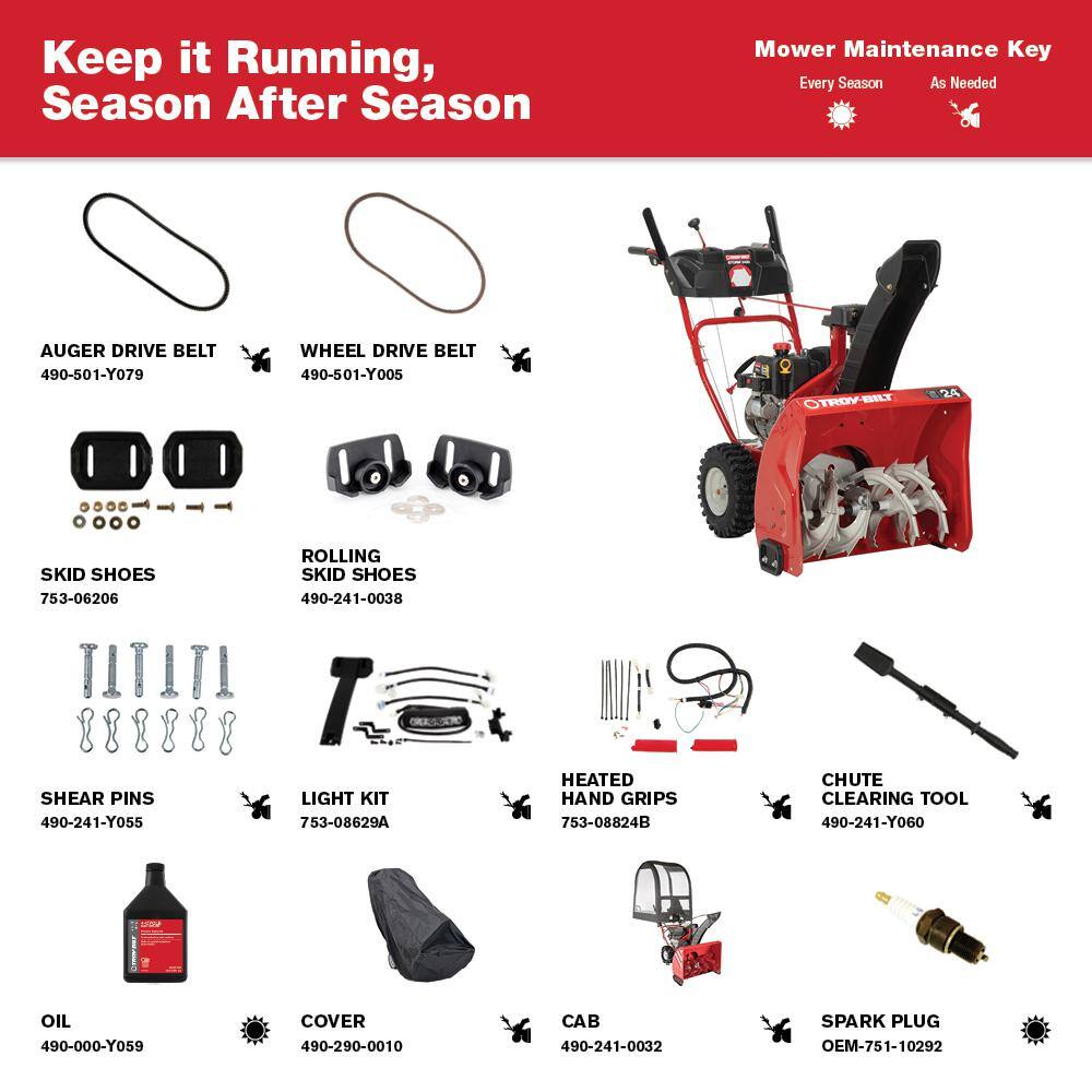 Troy-Bilt Storm 24 in. 208 cc Two- Stage Gas Snow Blower with Electric Start Self Propelled Storm 2420