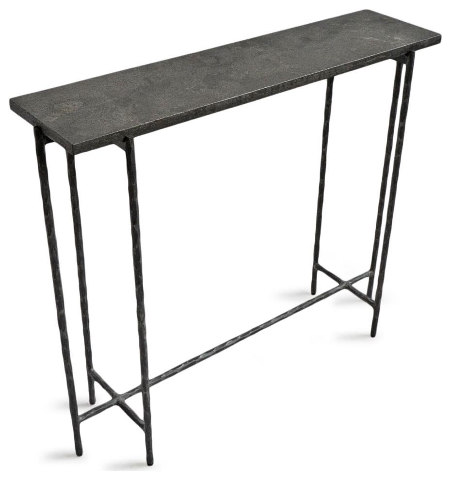 Smoke Grey Slate Thin Console Table 35 quot  Industrial   Console Tables   by Design Mix Furniture  Houzz