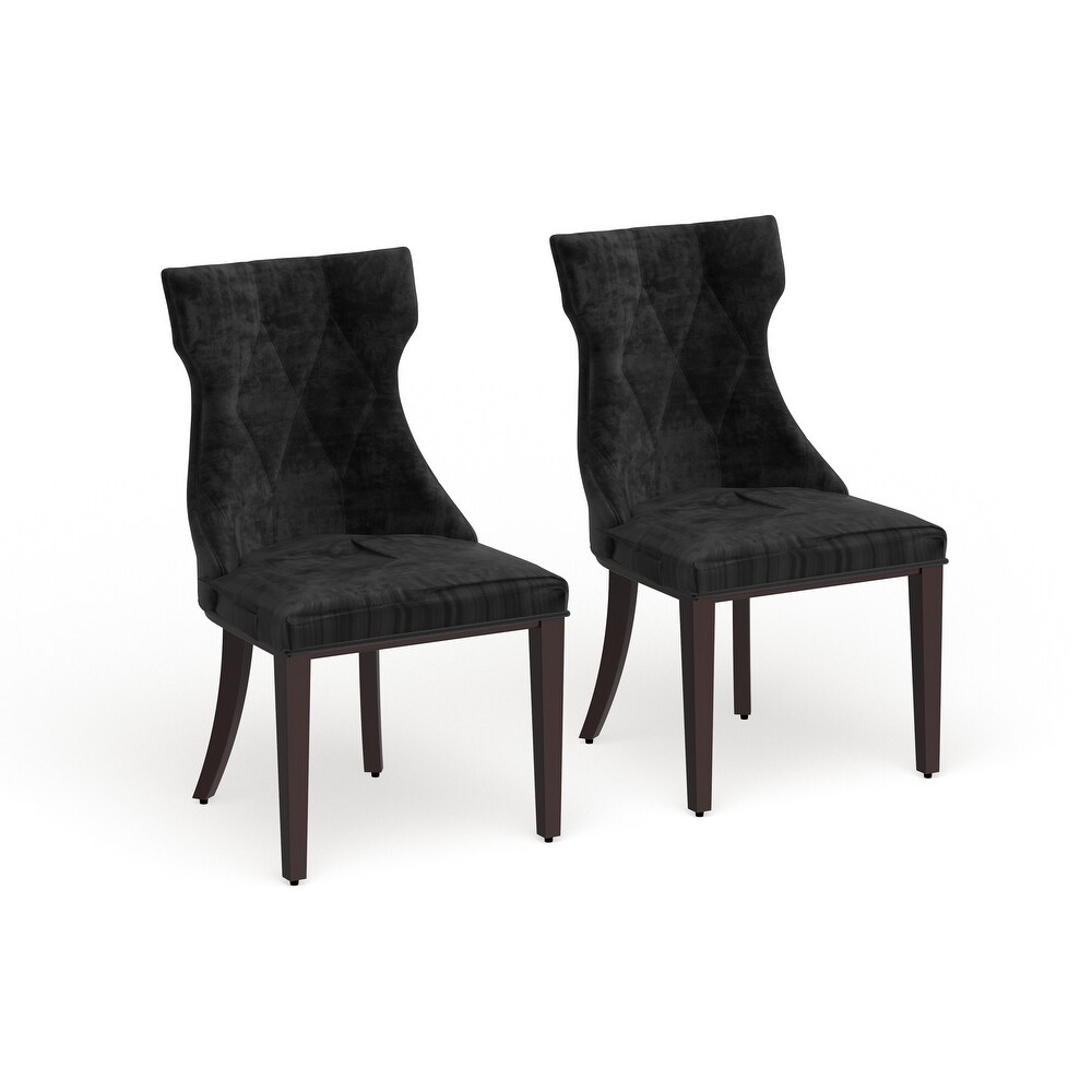 Silver Orchid Fontan Velvet Dining Chairs (Set of 2)