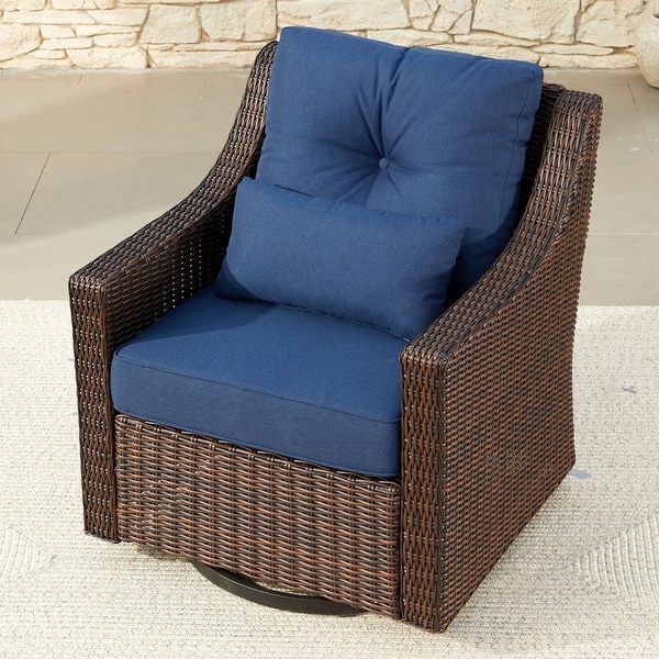 Murphy Outdoor Wicker Patio Furniture Swivel Glider Chair