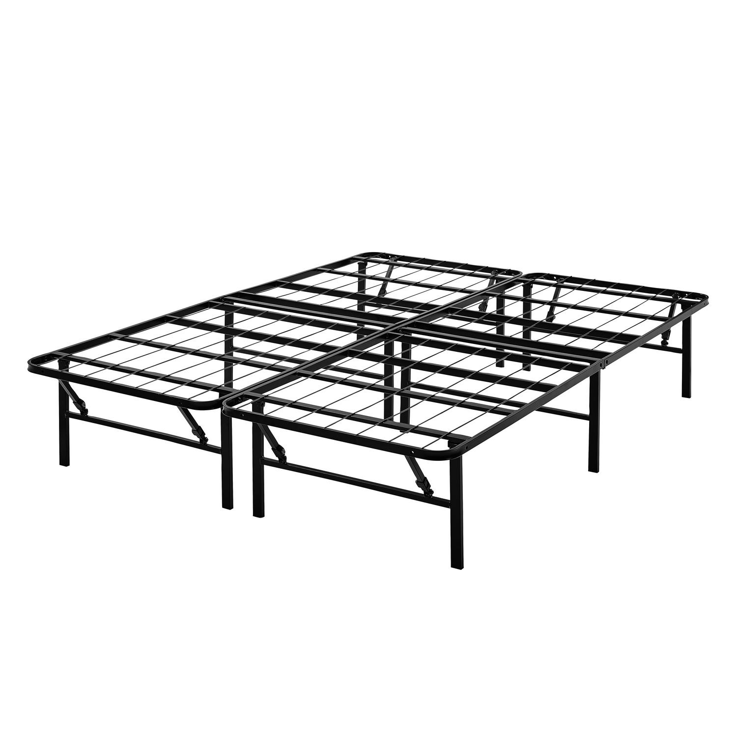 Mainstays 14  High Profile Foldable Steel King Platform Bed Frame Black  Crowdfused