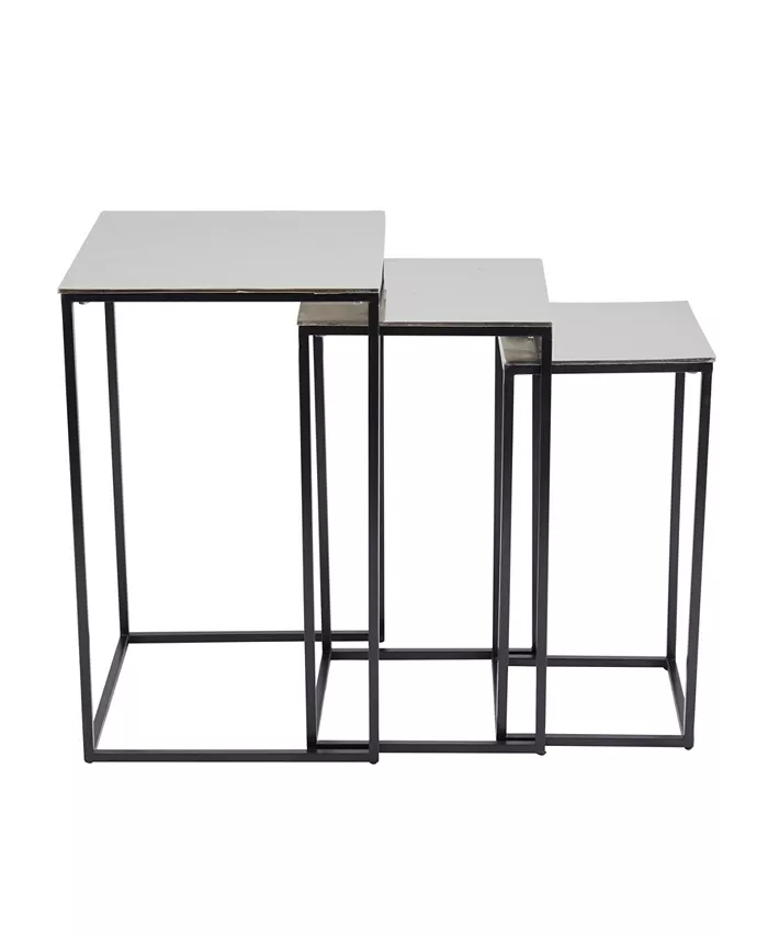 Rosemary Lane Aluminum Contemporary Accent Table Set of 3