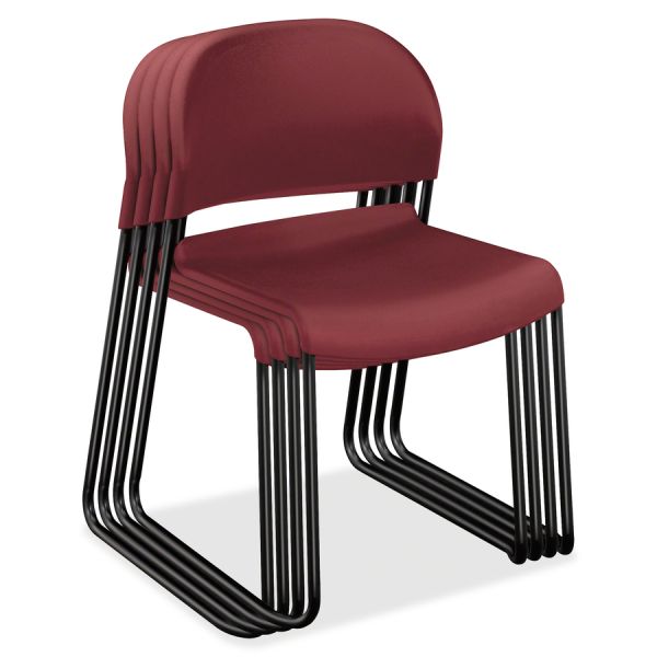 HON GuestStacker High Density Chairs， Supports 300 lb， 17.5