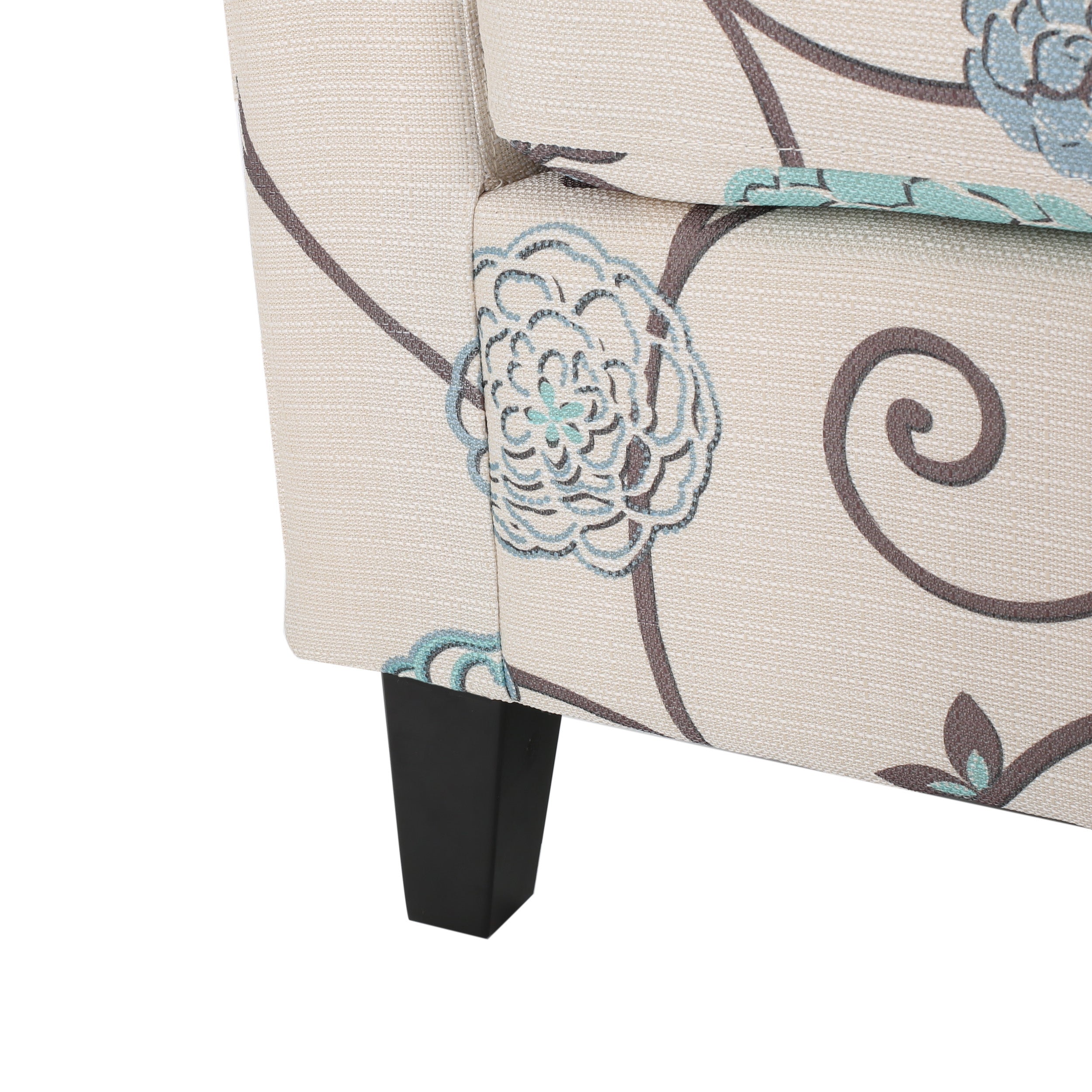 Palisades White and Blue Fabric Club Chair