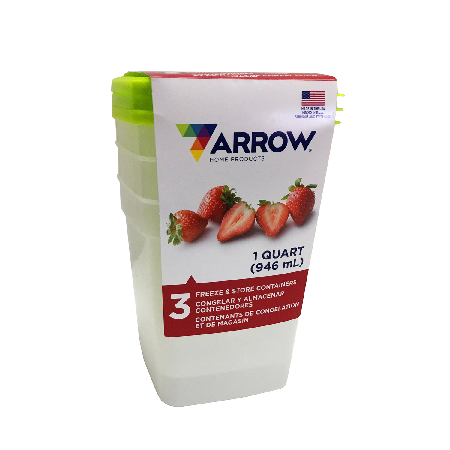 Arrow Home Products 1 qt White Food Storage Container Set 3 pk