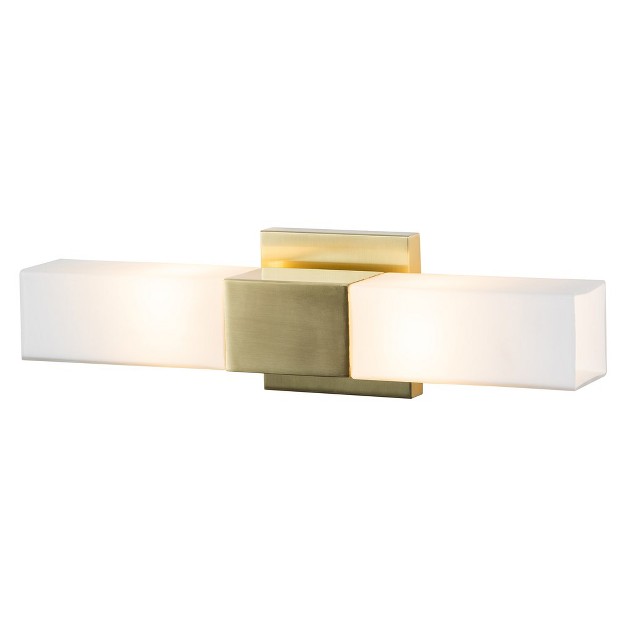 C Cattleya 2 light Vanity Light Indoor Wall Sconce Gold Finish With White Glass Shade